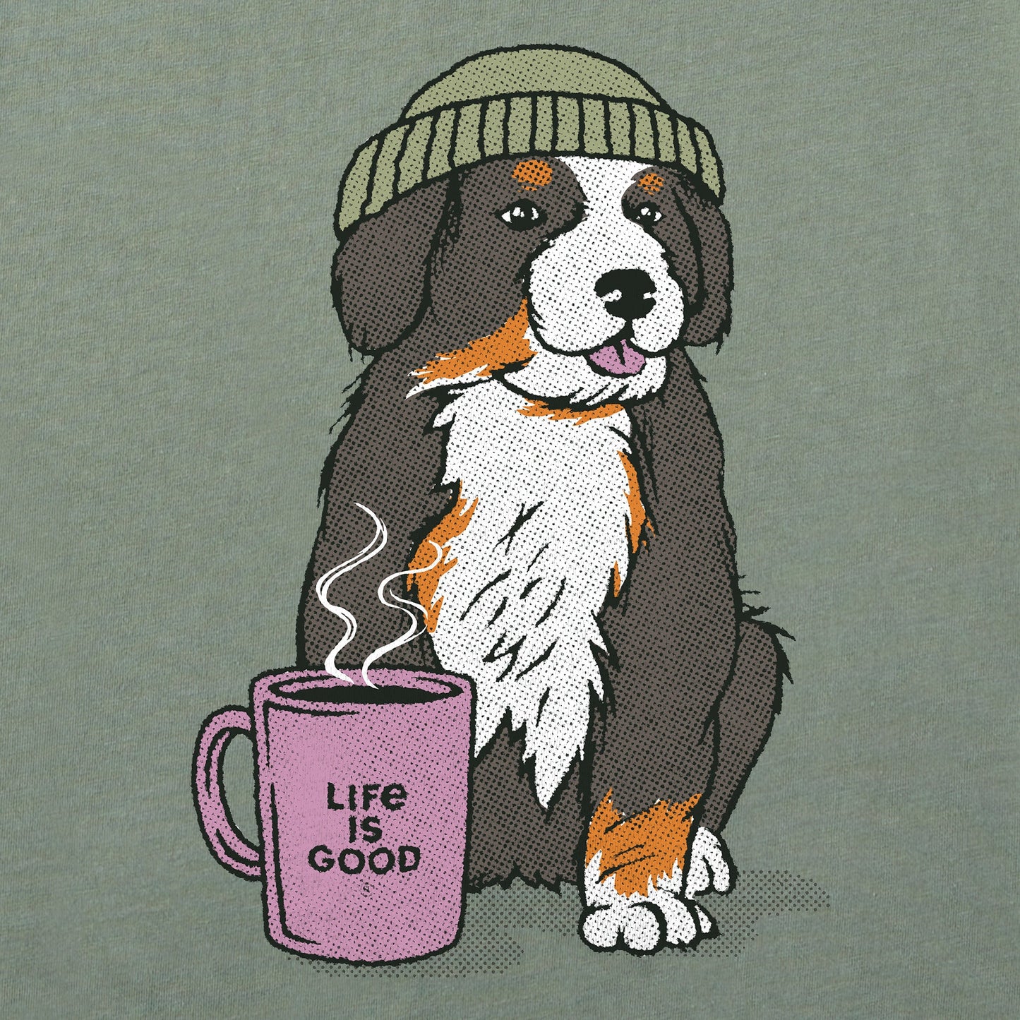 Women's Bernese Puppy with Mug Long Sleeve Crusher Tee
