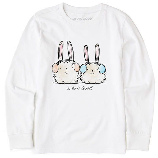 Kids Warmly Dressed Bunnies Long Sleeve Crusher Tee