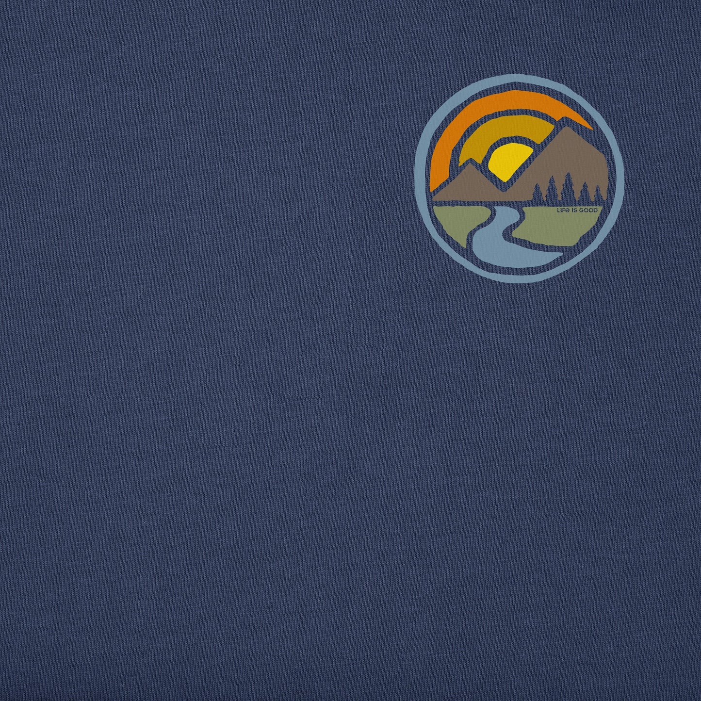 Men's Sunset Mountain Circle Simply True Fleece Hoodie