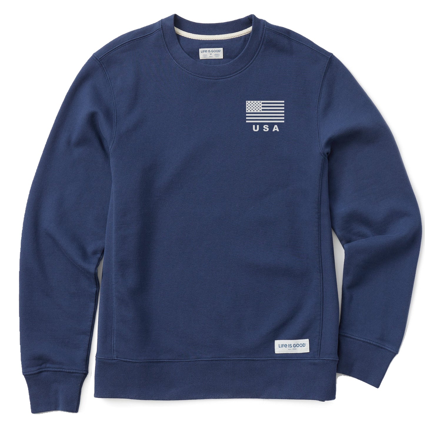 Men's Athletic USA Flag Simply True Fleece Crew