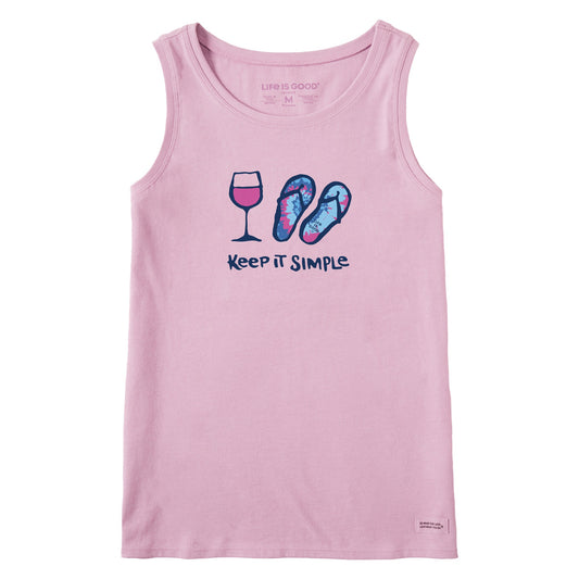Women's Tie Dye Wine and Flip Flops Crusher Tank