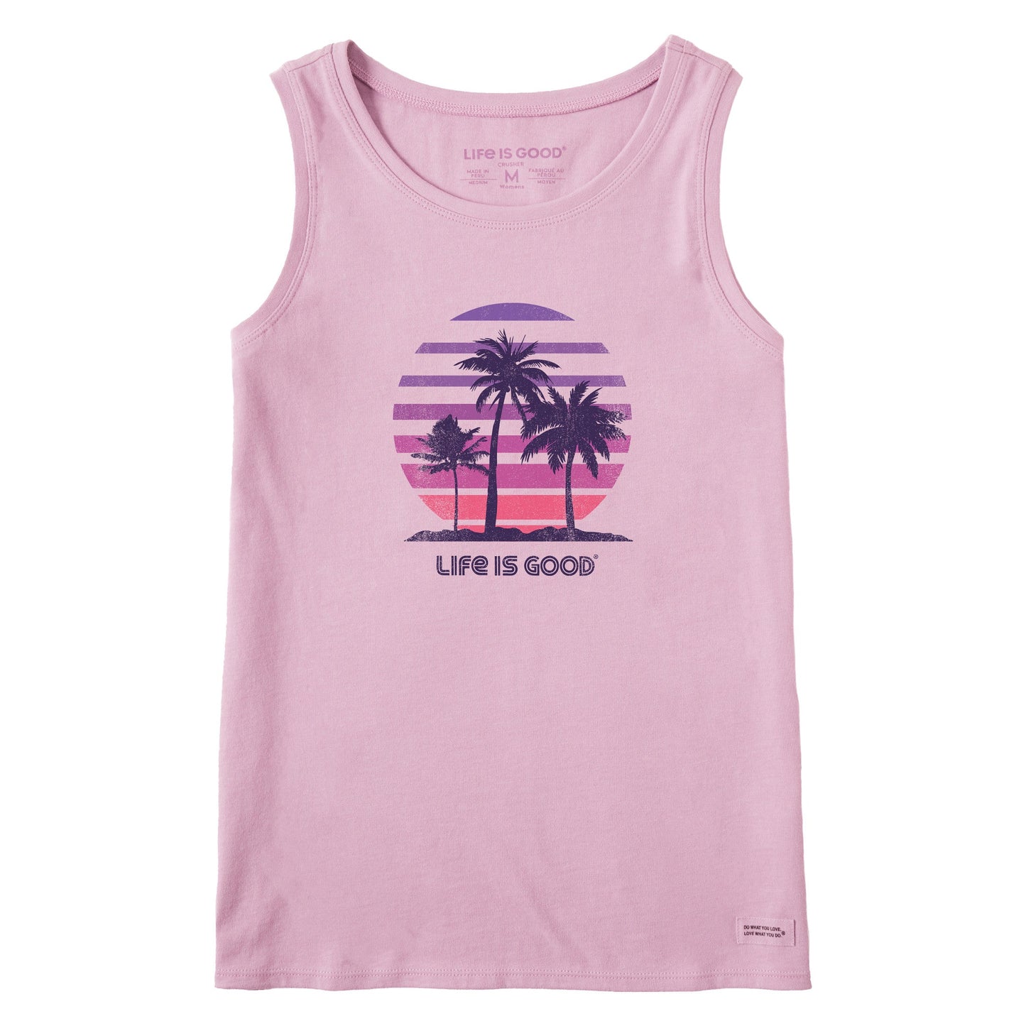 Women's 70's Retro Sun Palms Crusher Tank