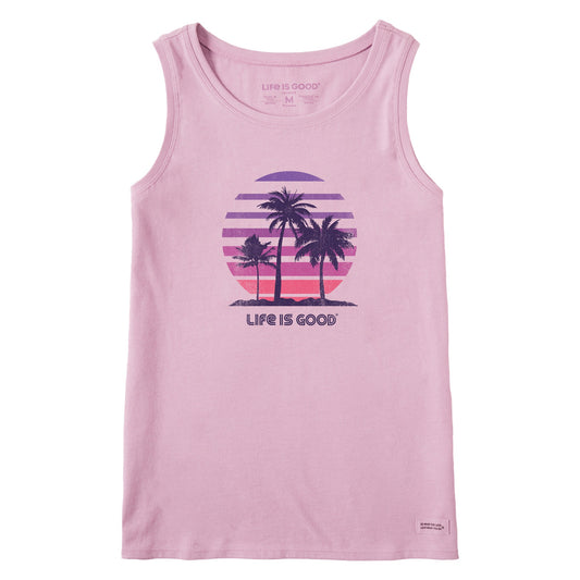 Women's 70's Retro Sun Palms Crusher Tank