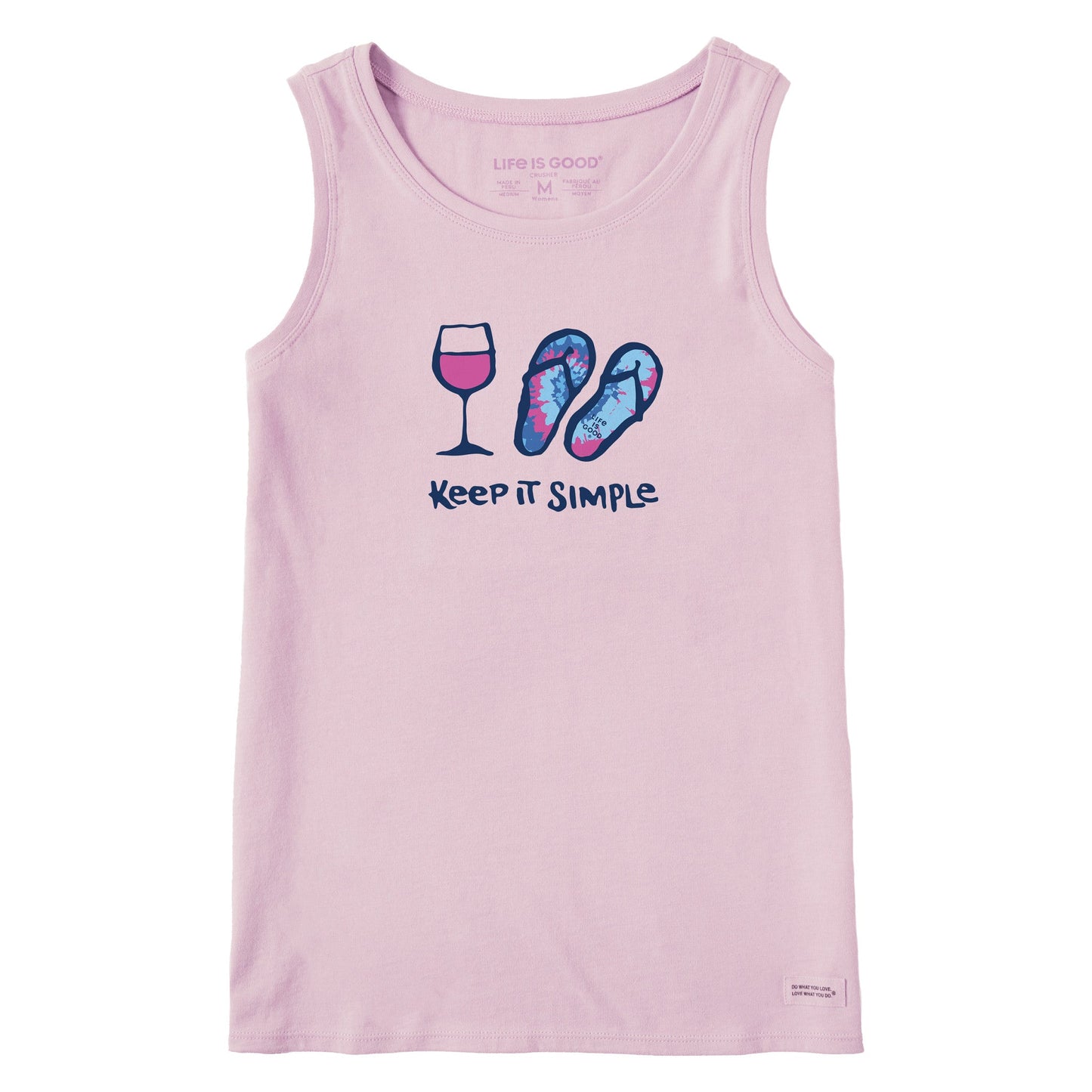 Women's Tie Dye Wine and Flip Flops Crusher Tank