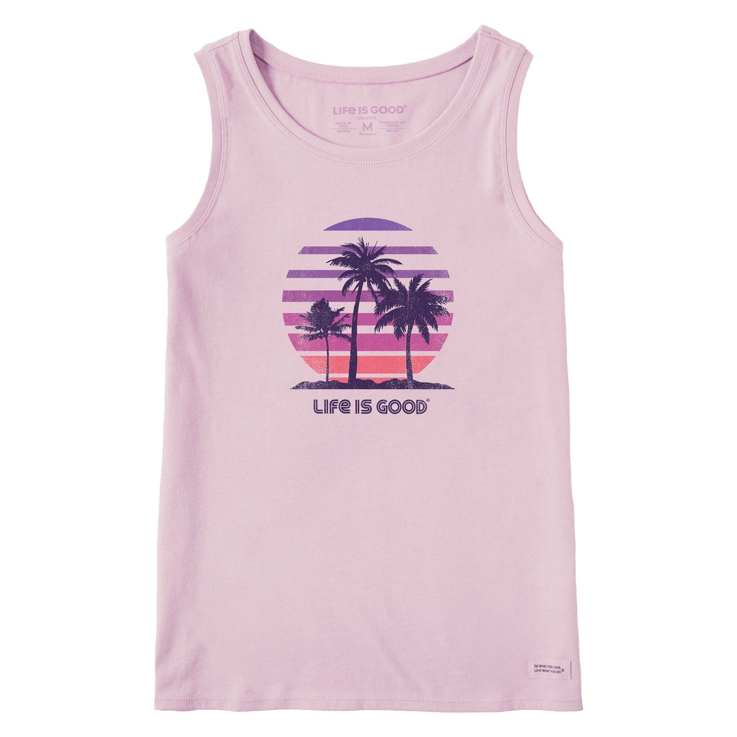 Women's 70's Retro Sun Palms Crusher Tank