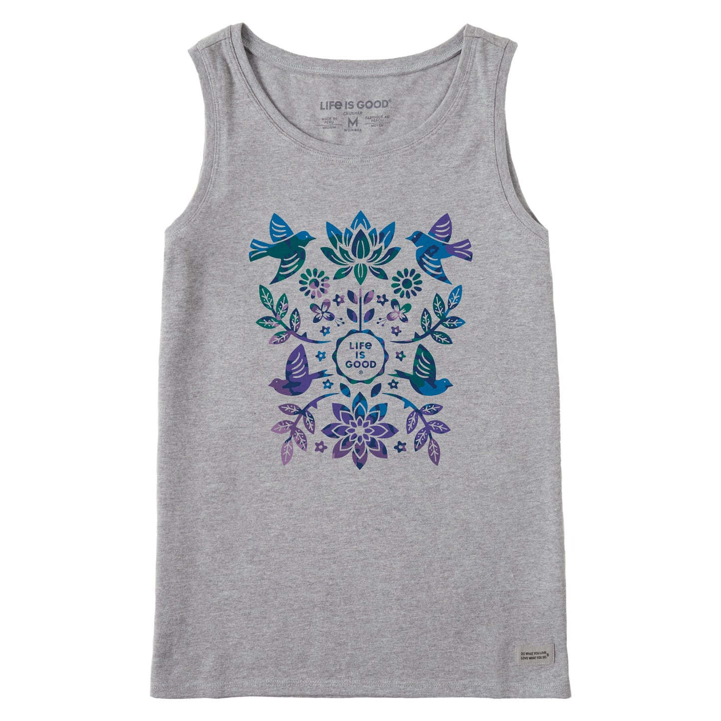 Women's Folk Art Garden Tie Dye Crusher Tank