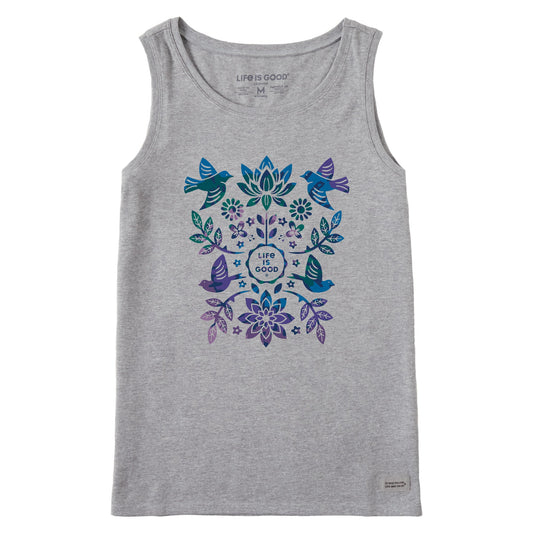 Women's Folk Art Garden Tie Dye Crusher Tank