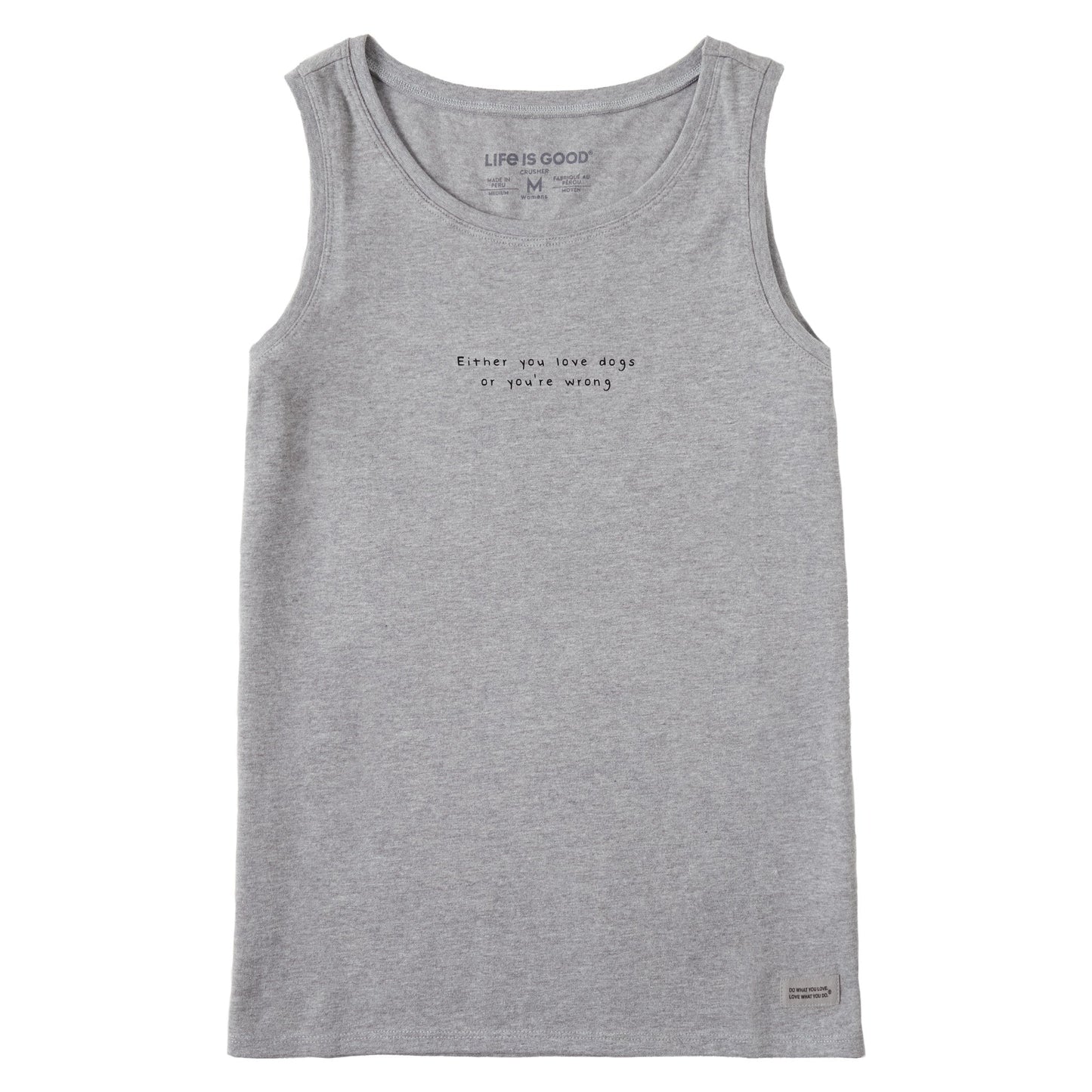 Women's Wordsmith Love Dogs Crusher Tank