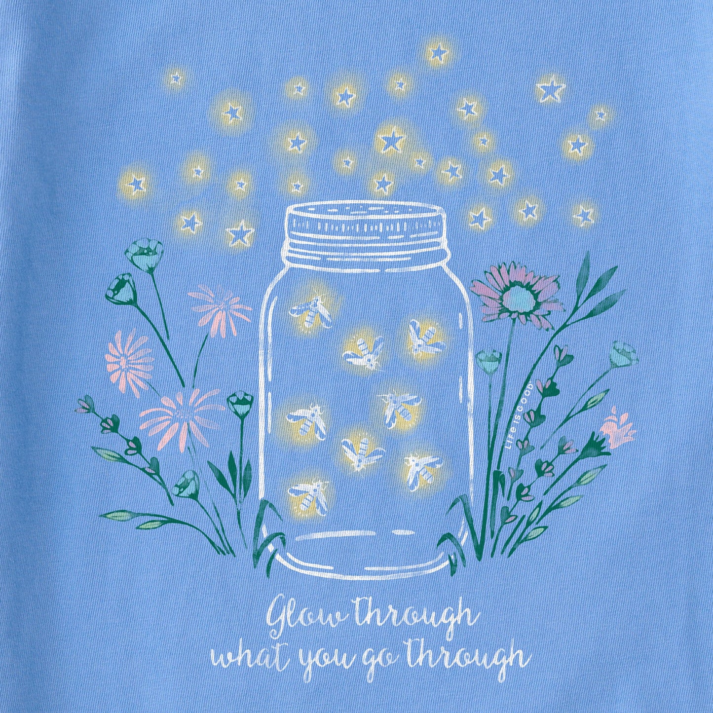 Women's Fireflies Flowers Jar Crusher Tank