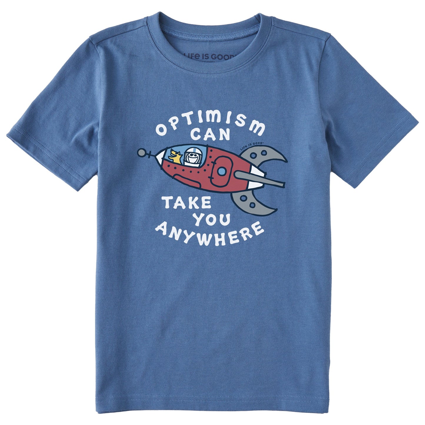 Kids Jake & Rocket Optimism Spaceship Short Sleeve Crusher Tee