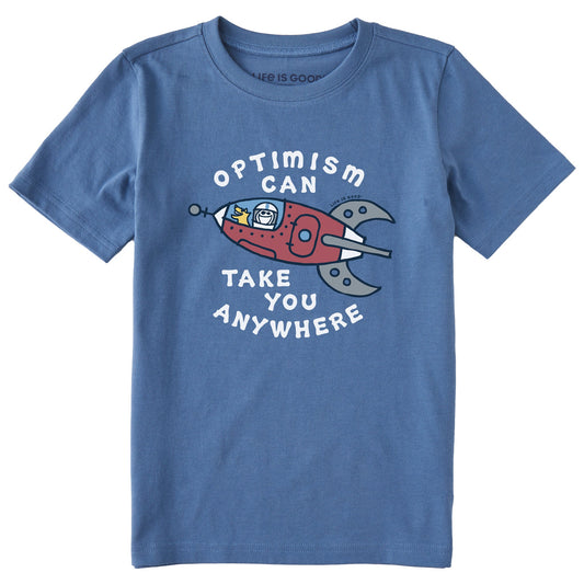 Kids Jake & Rocket Optimism Spaceship Short Sleeve Crusher Tee