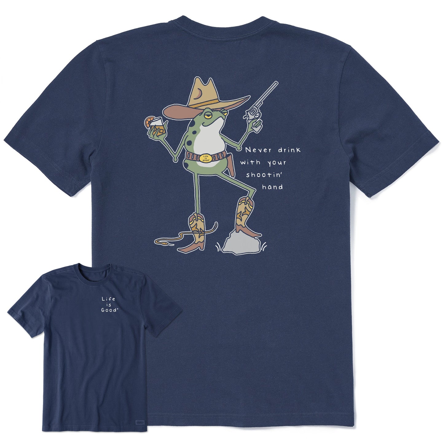 Men's Never Drink Cowboy Frog Short Sleeve Tee