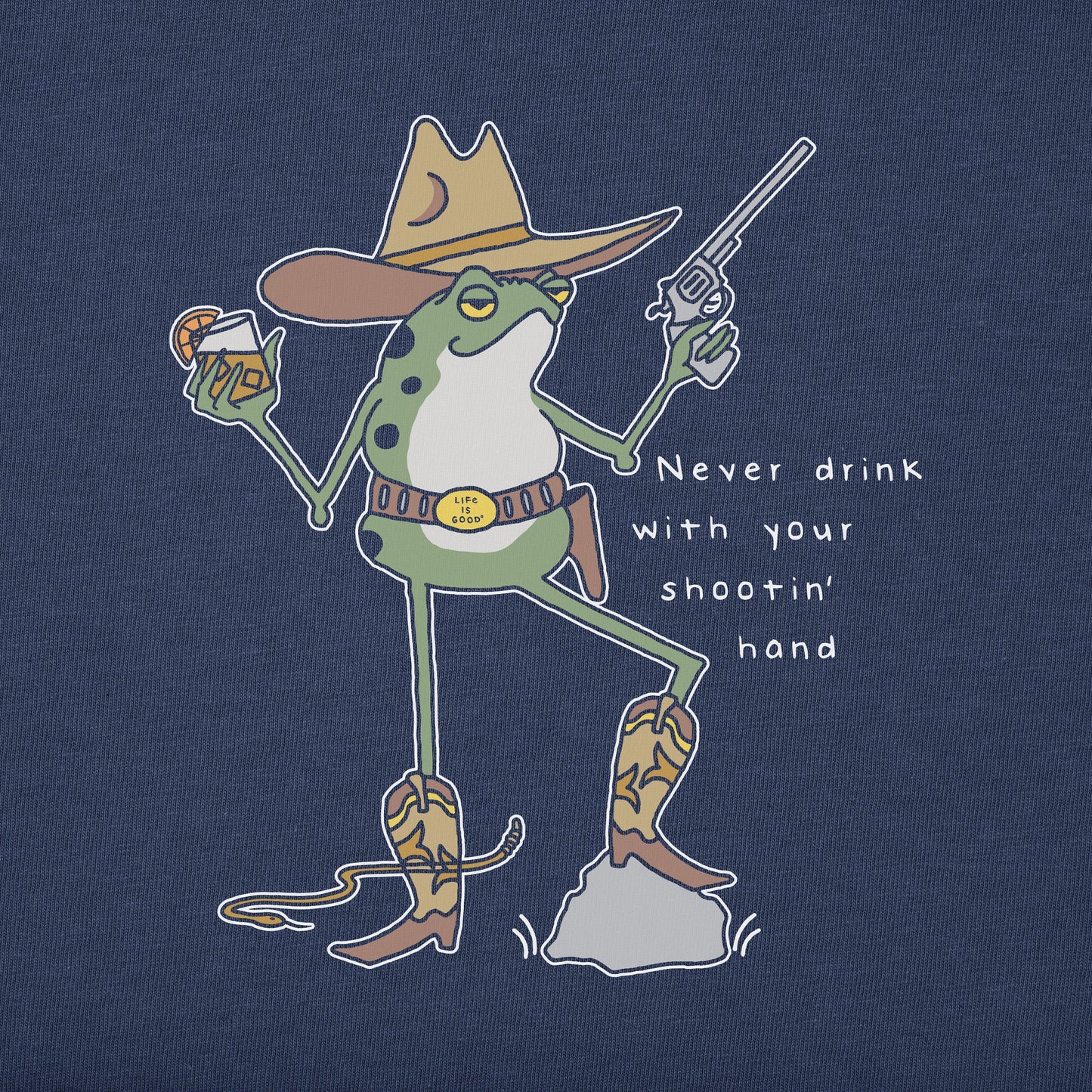 Men's Never Drink Cowboy Frog Short Sleeve Tee