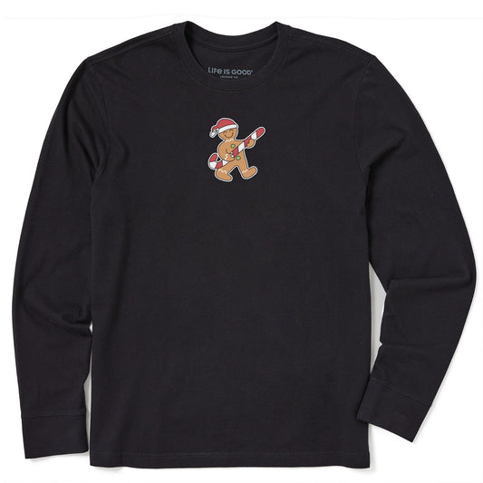 Men's Gingerbread Candy Cane Long Sleeve Crusher Tee