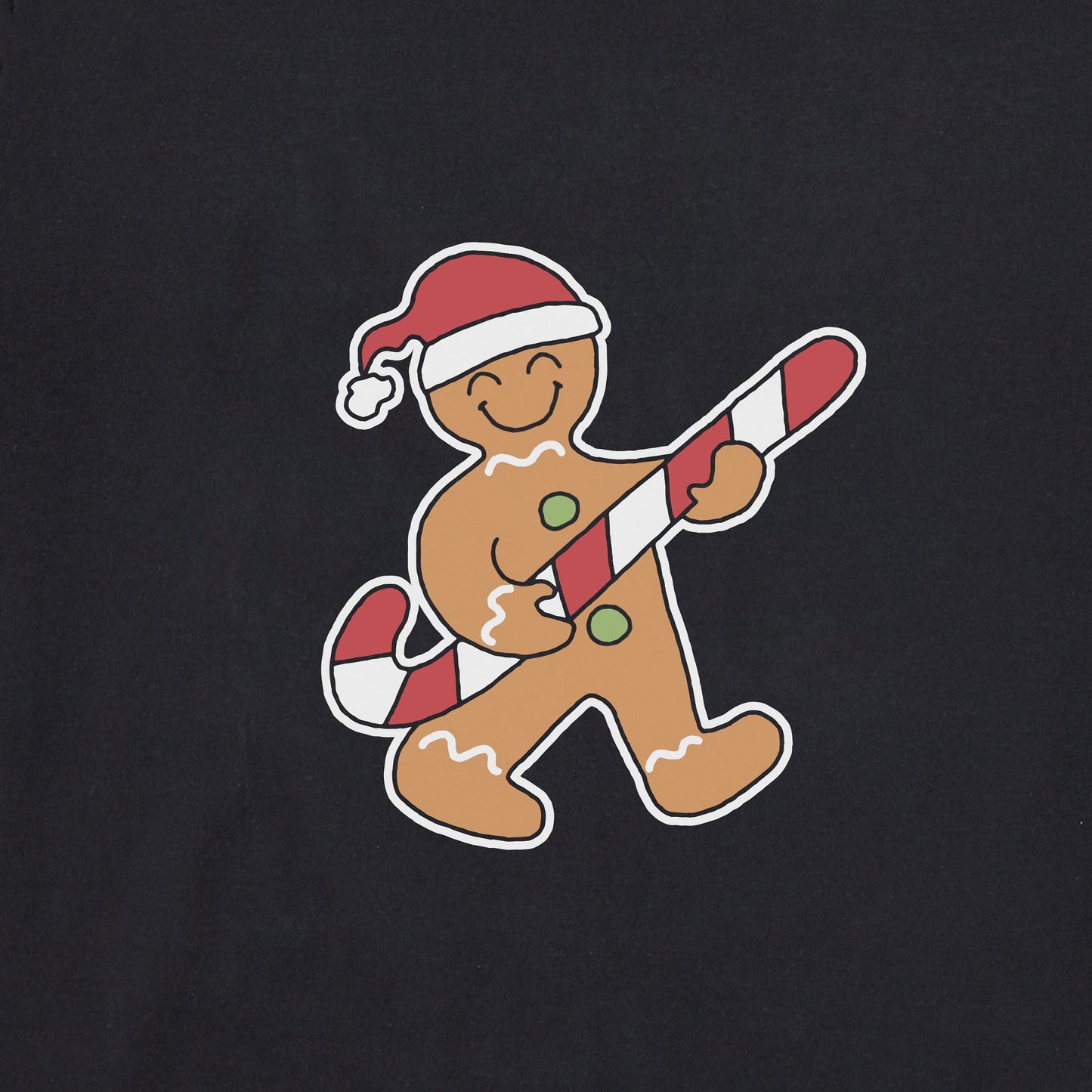 Men's Gingerbread Candy Cane Long Sleeve Crusher Tee