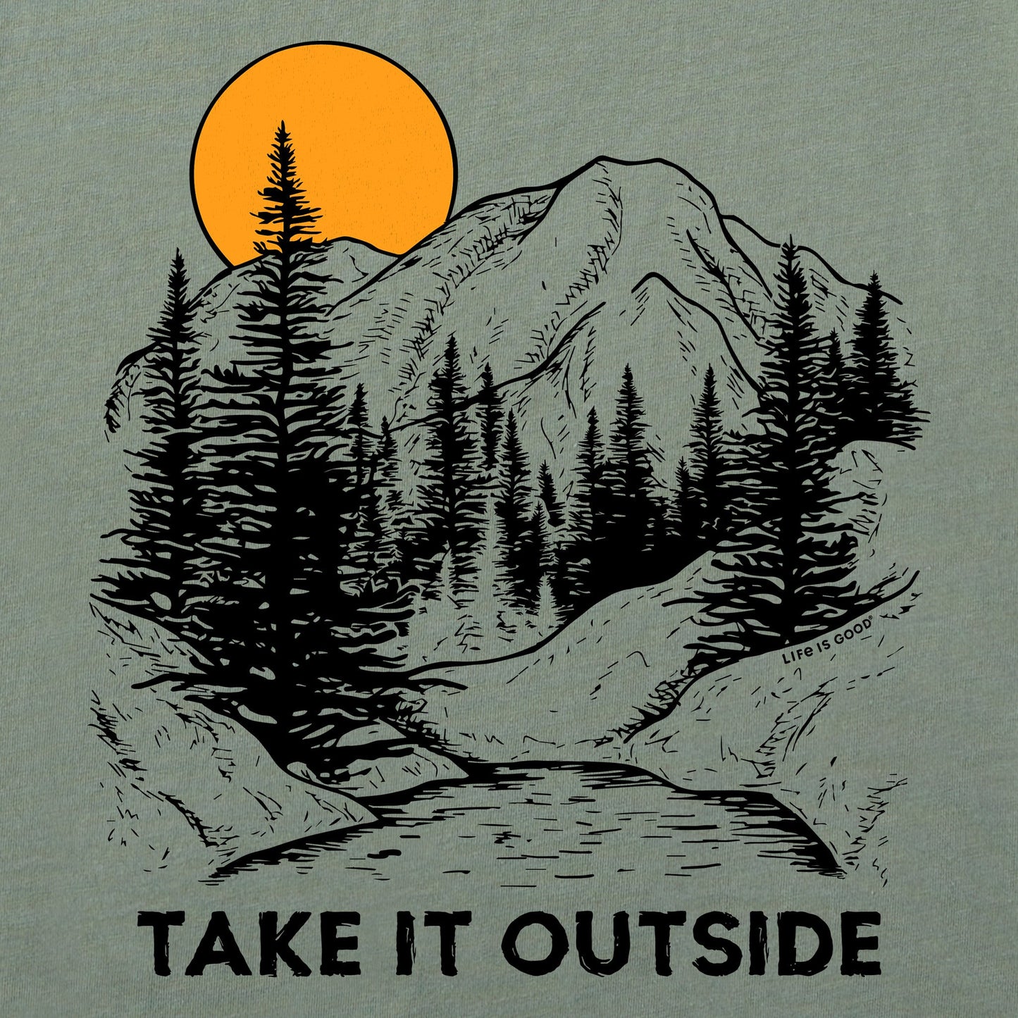 Men's Take it Outside Mountains Simply True Fleece Hoodie