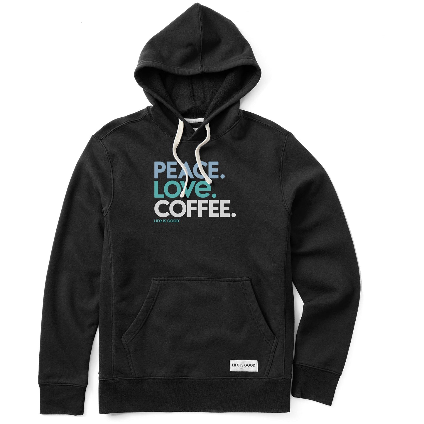 Men's Peace Love Coffee Simply True Fleece Hoodie