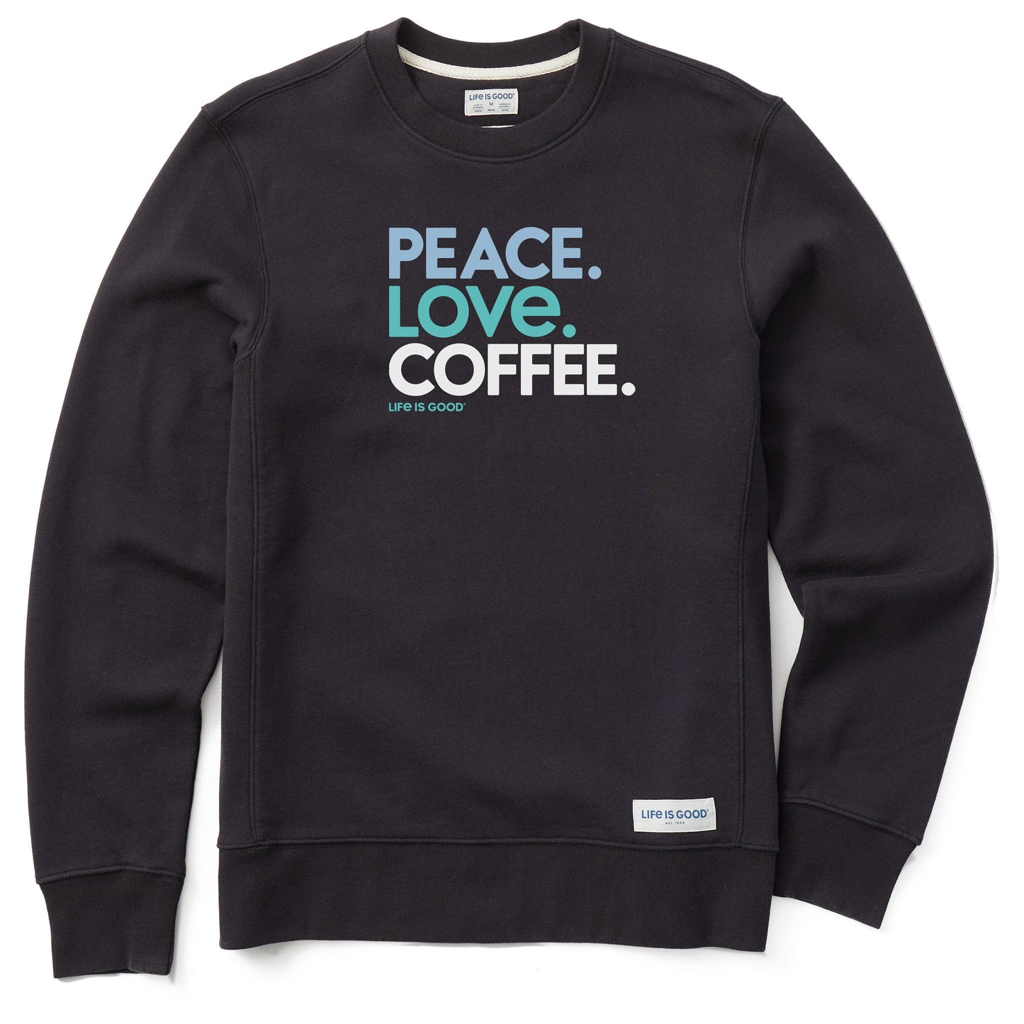 Men's Peace Love Coffee Simply True Fleece Crew