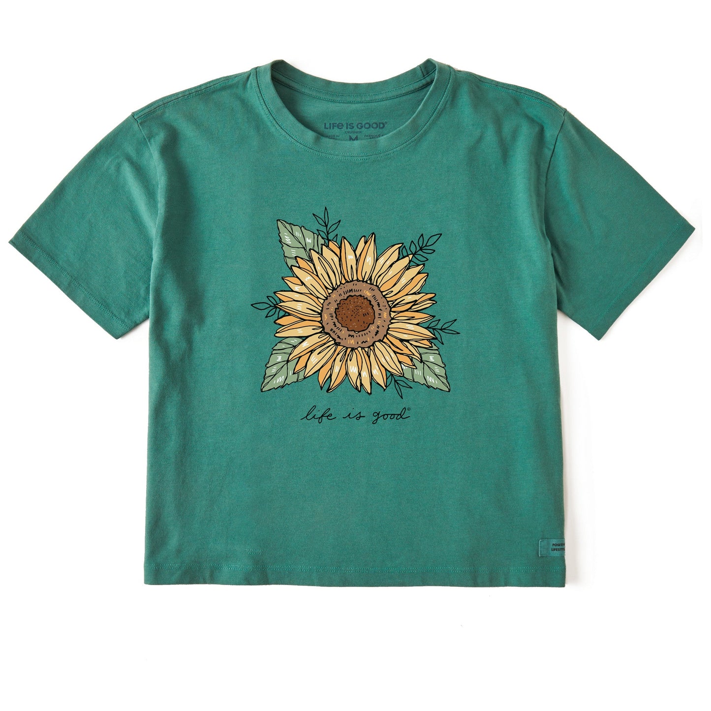 Women's Realaxed Sunflower Short Sleeve Crusher Boxy Tee