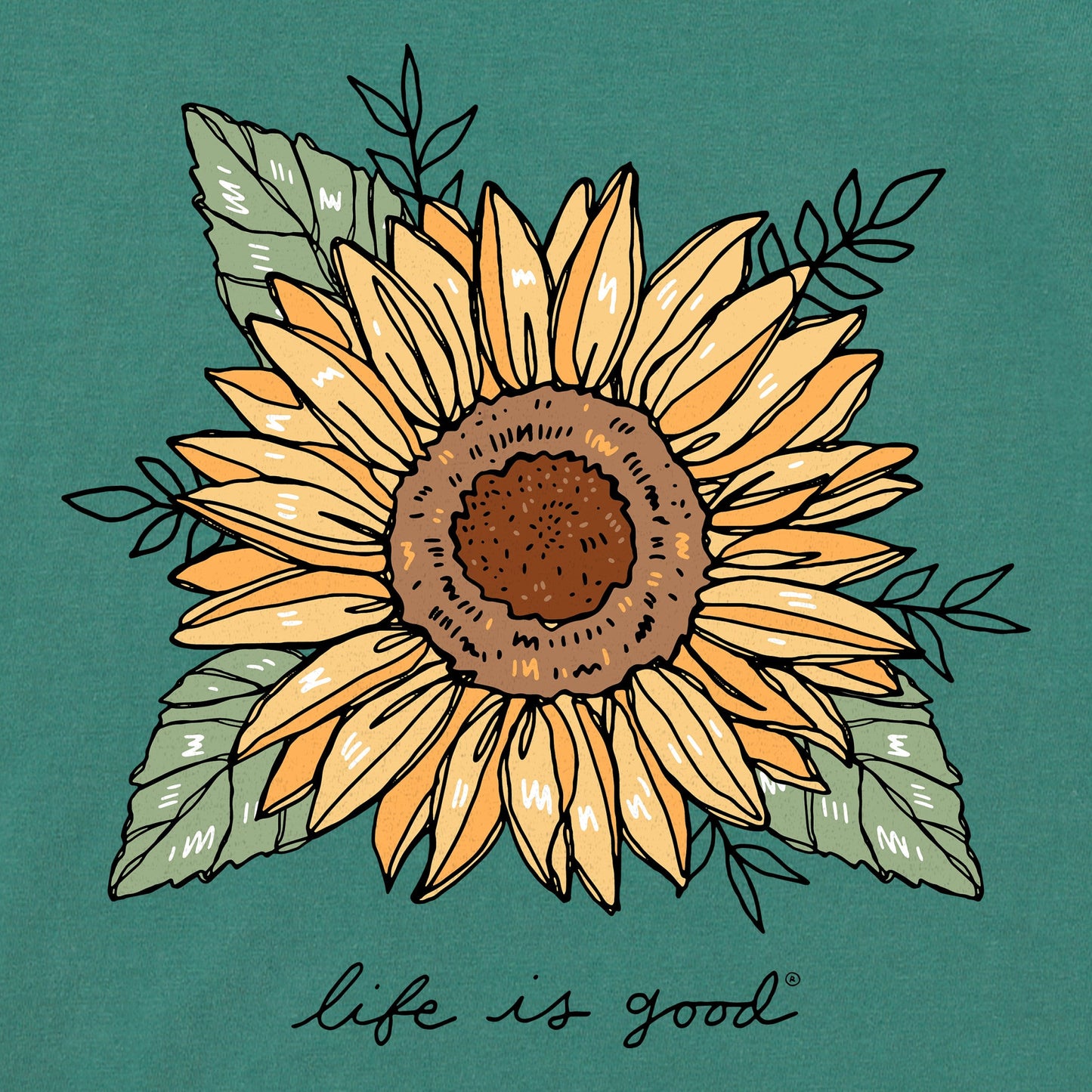 Women's Realaxed Sunflower Short Sleeve Crusher Boxy Tee