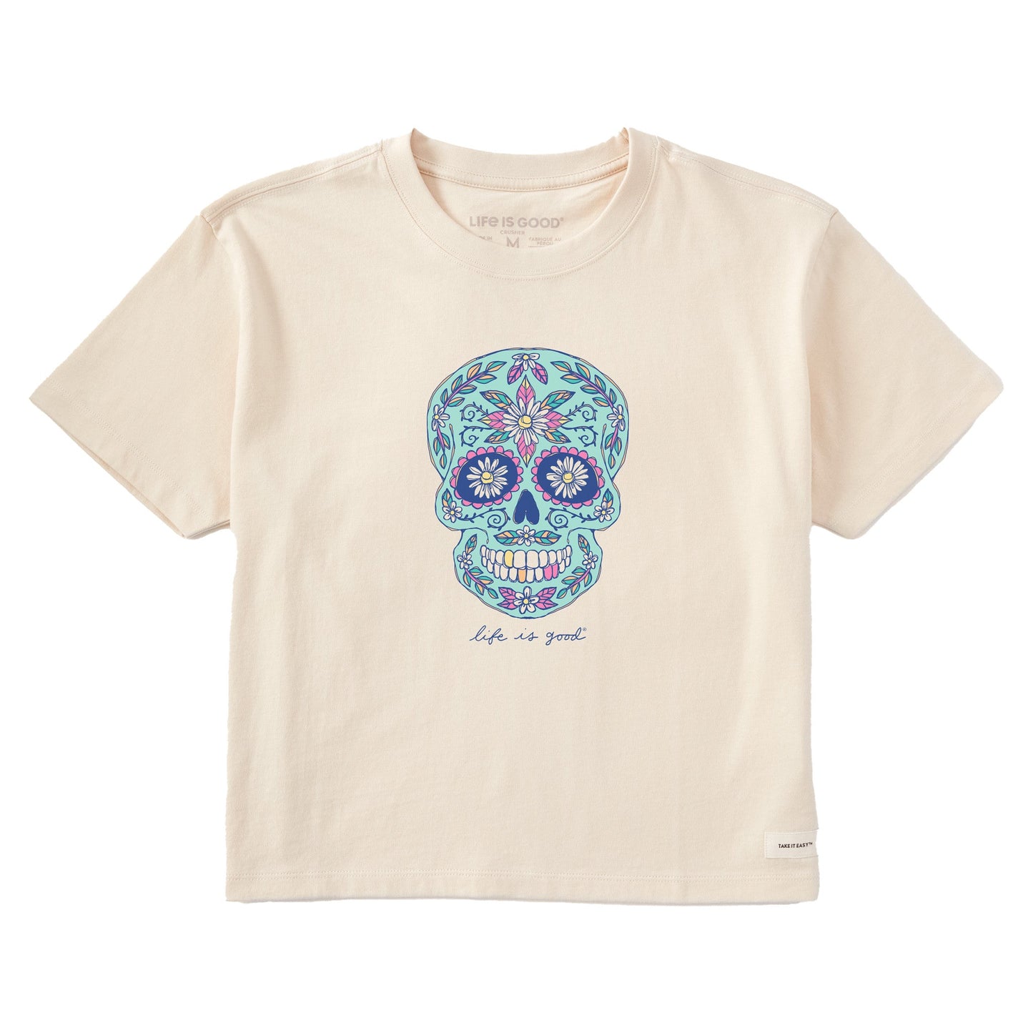 Women's Daisy Skull Short Sleeve Crusher Boxy Tee