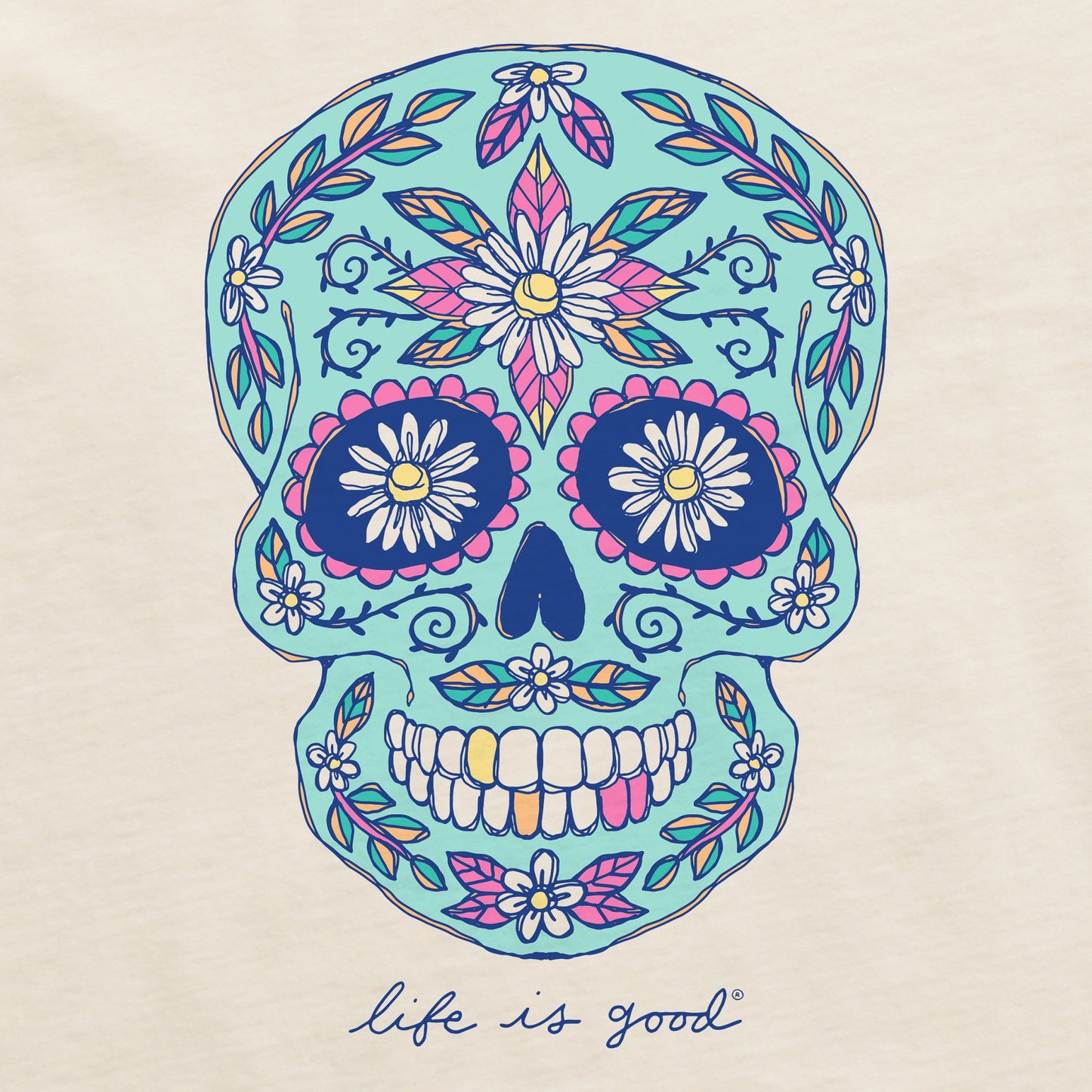 Women's Daisy Skull Short Sleeve Crusher Boxy Tee