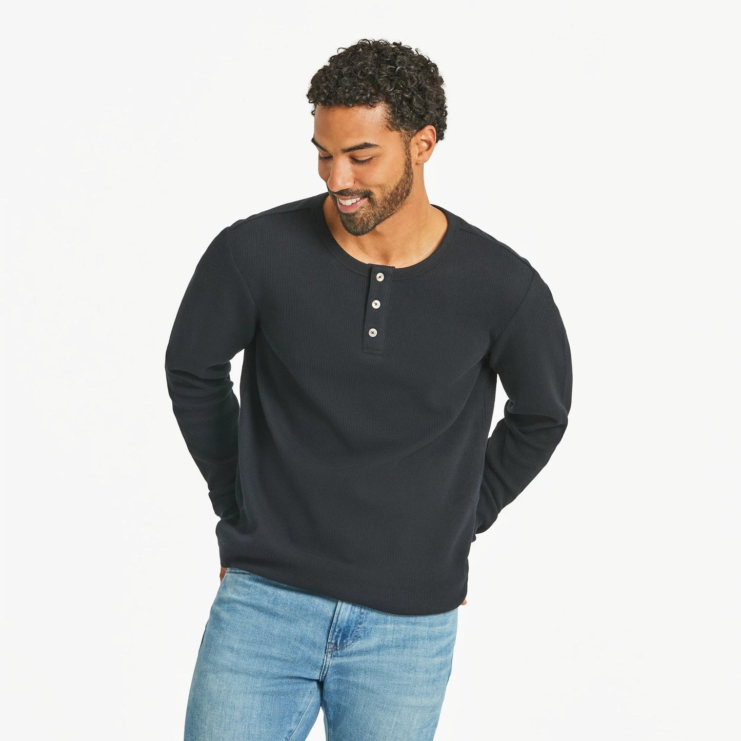 Men's Solid Thermal Henley