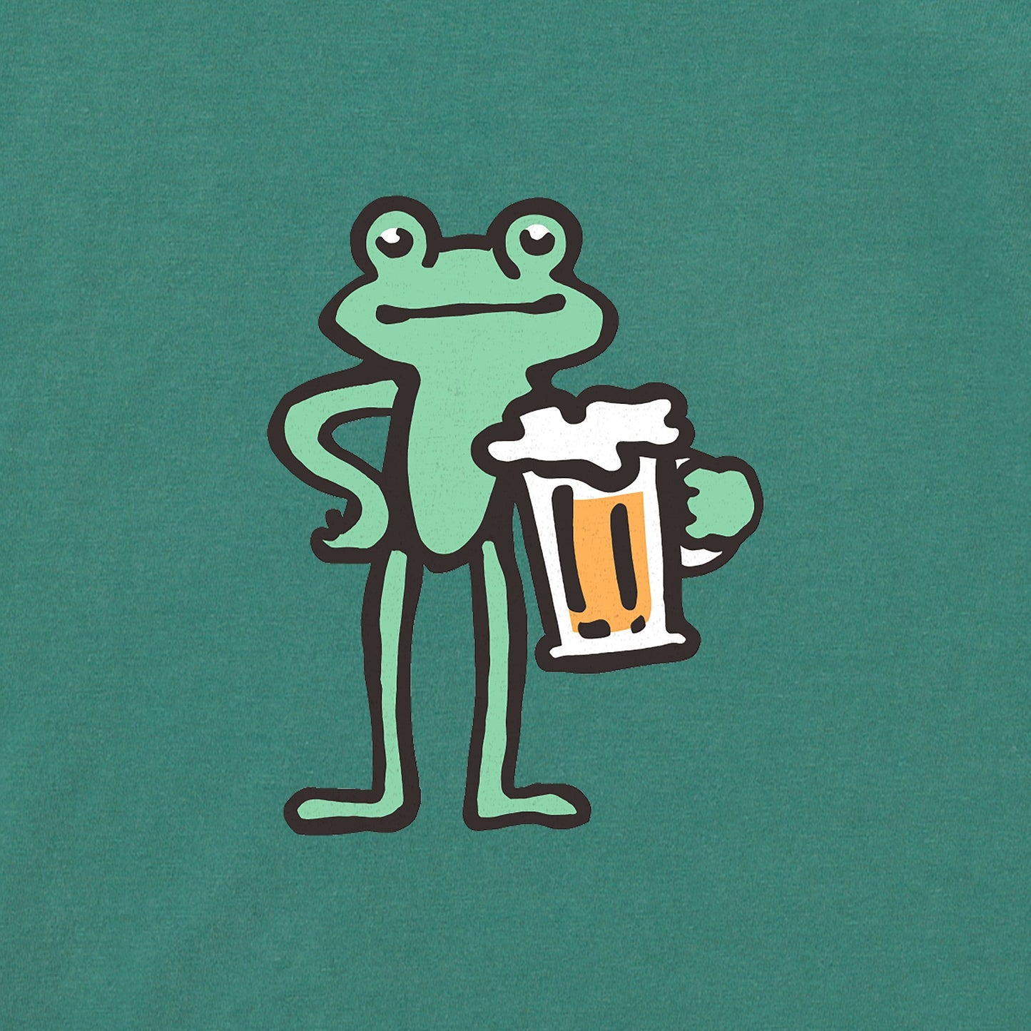 Women's Frog with Beer Short Sleeve Crusher Boxy Tee