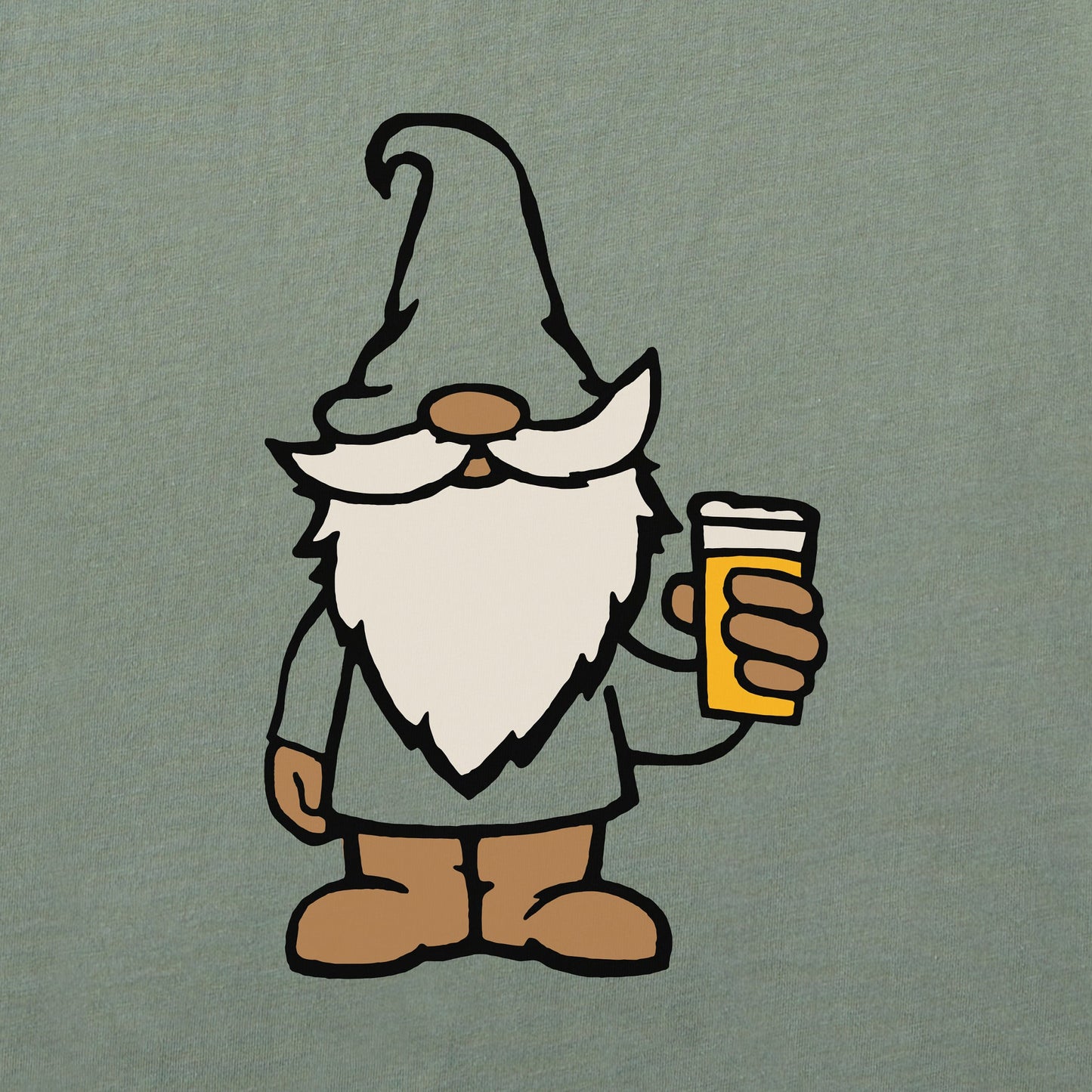 Men's Gnome with Beer Short Sleeve Crusher Tee