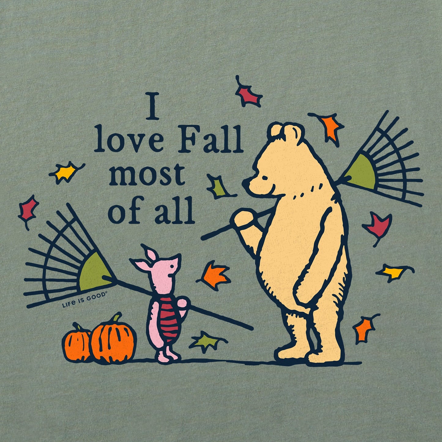 Women's Winnie I love Fall Most of All Short Sleeve Crusher Vee
