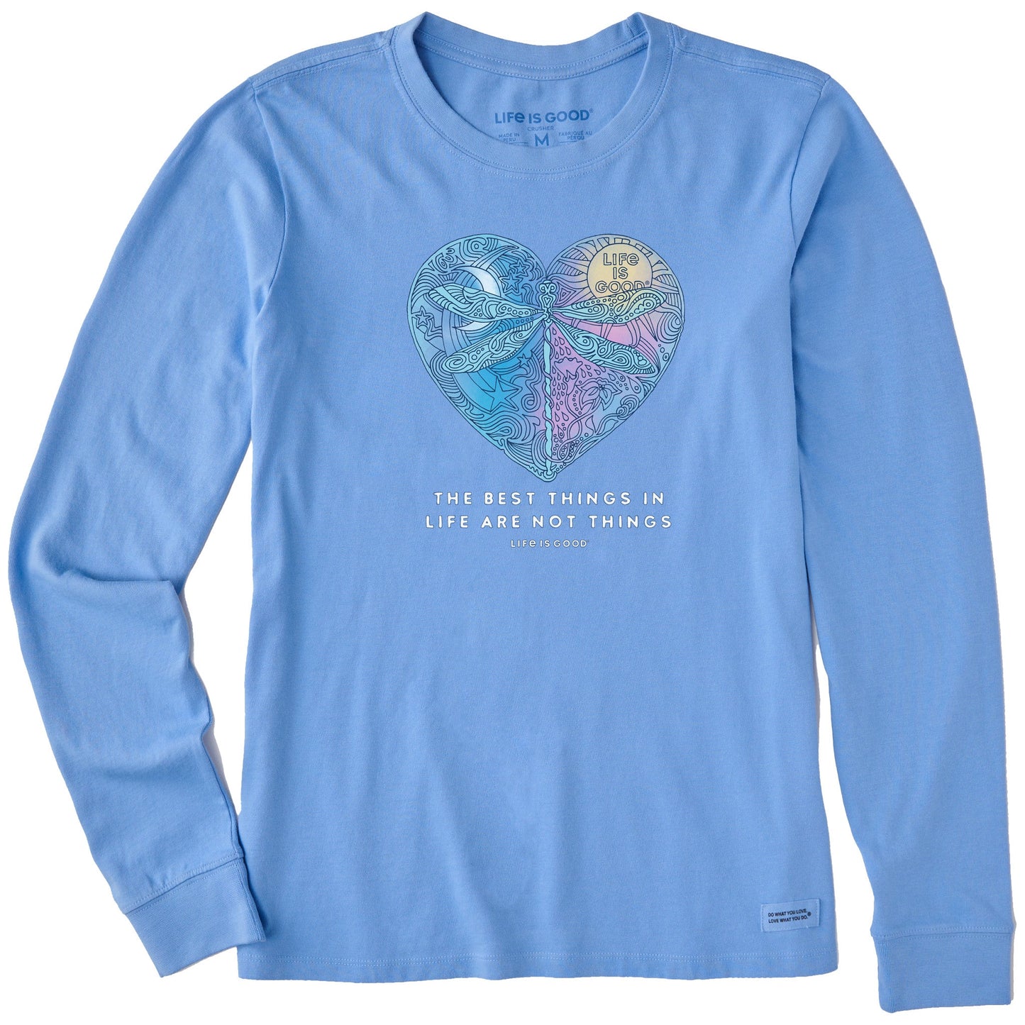 Women's Best Things Dragonfly Heart Long Sleeve Crusher Tee