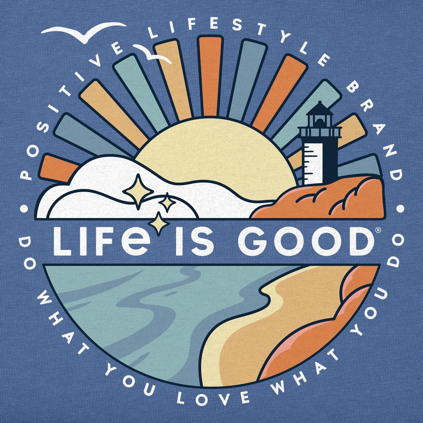 Men's Sunburst Lighthouse Short Sleeve Crusher Tee