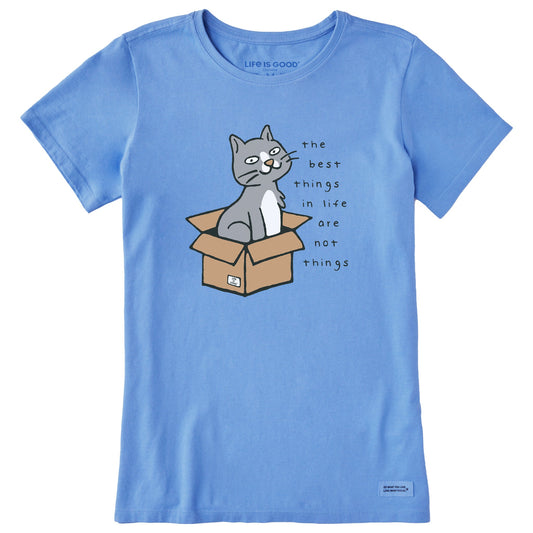 Women's Best Things Cat in a Box Short Sleeve Crusher Tee