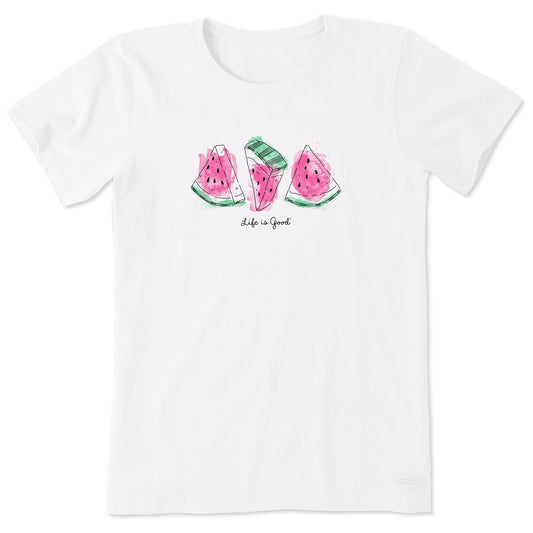 Women's Watermelon Slices Doodle Short Sleeve Tee