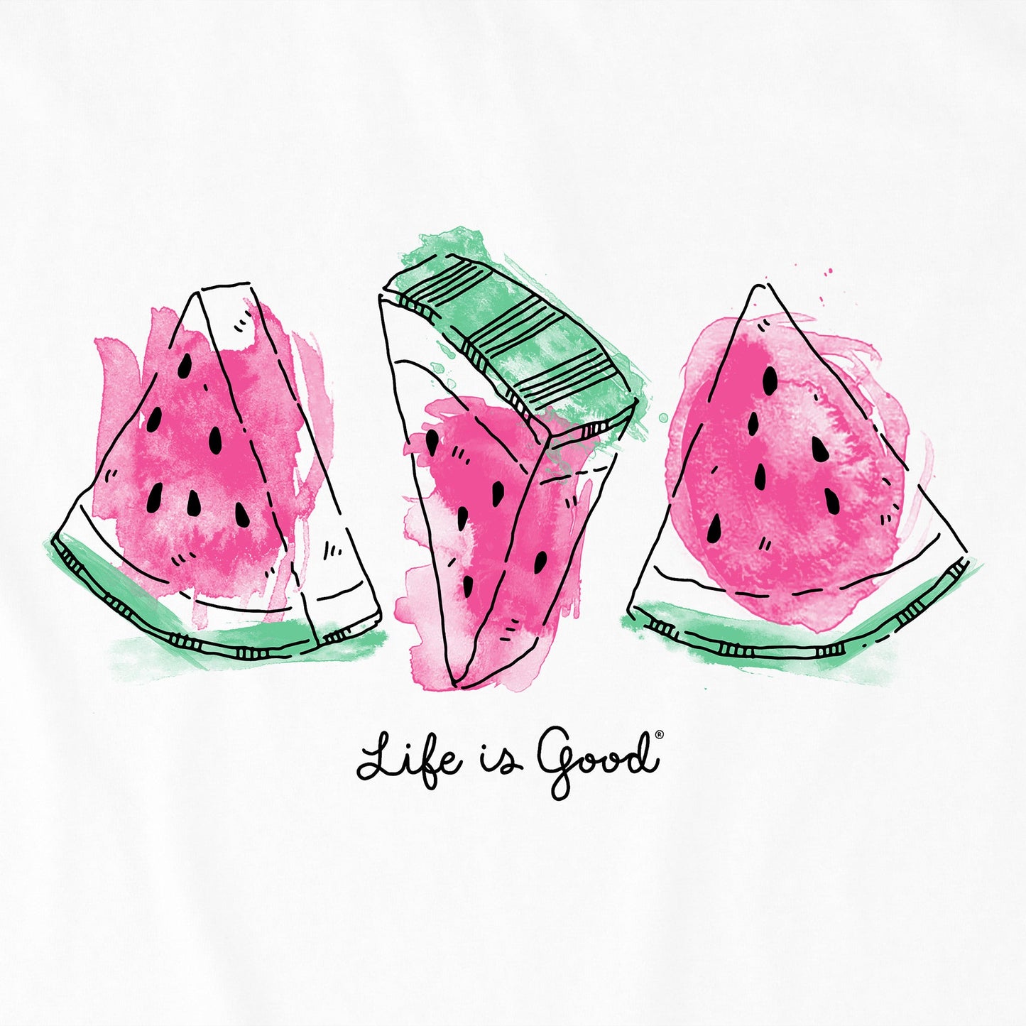 Women's Watermelon Slices Doodle Short Sleeve Tee