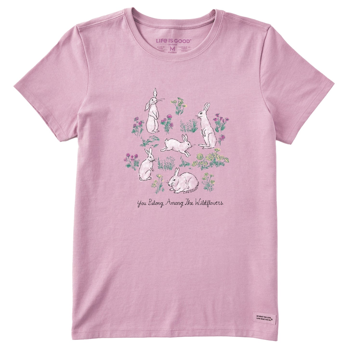 Women's Wildflower Bunnies Short Sleeve Crusher Tee