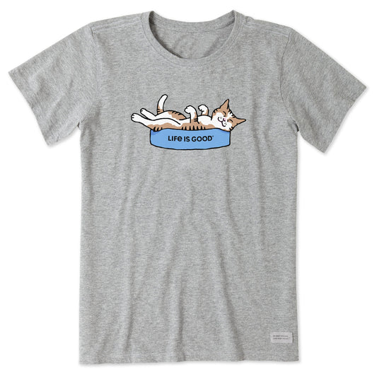 Women's Belly Rub Cat Short Sleeve Crusher Tee