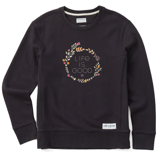 Women's Branded Stacked Floral Coin Simply True Fleece Crew