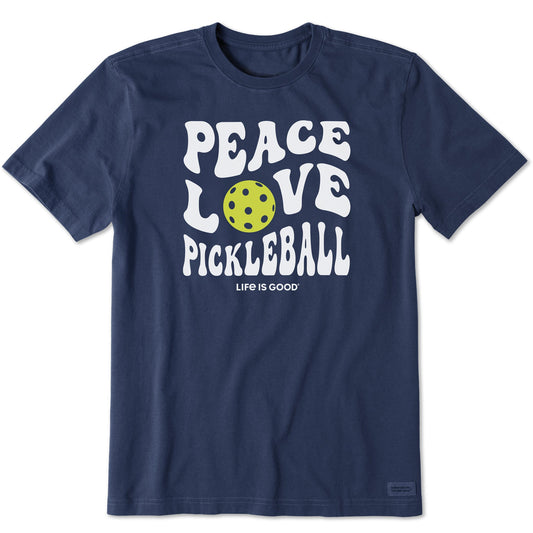 Men's Groovy Peace Love Pickleball Short Sleeve Tee