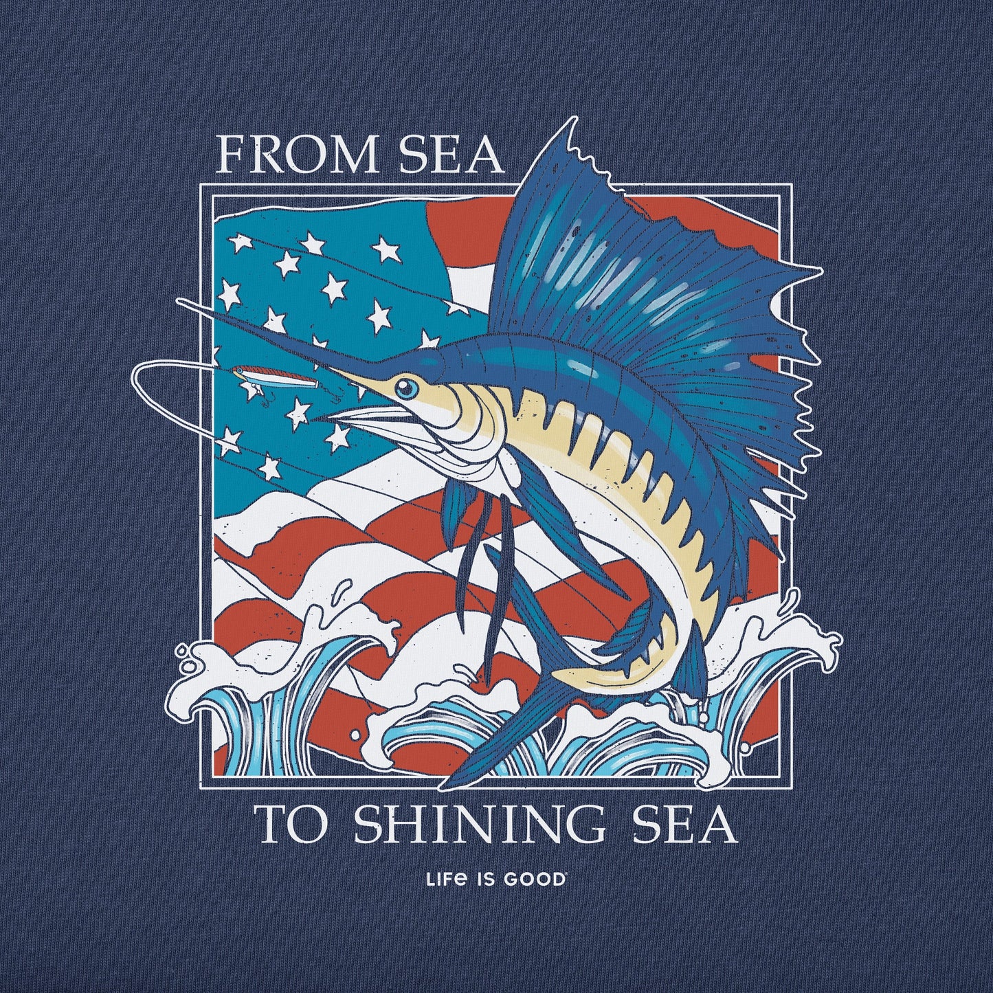Men's Sailfish Sea To Shining Sea Short Sleeve Crusher Tee