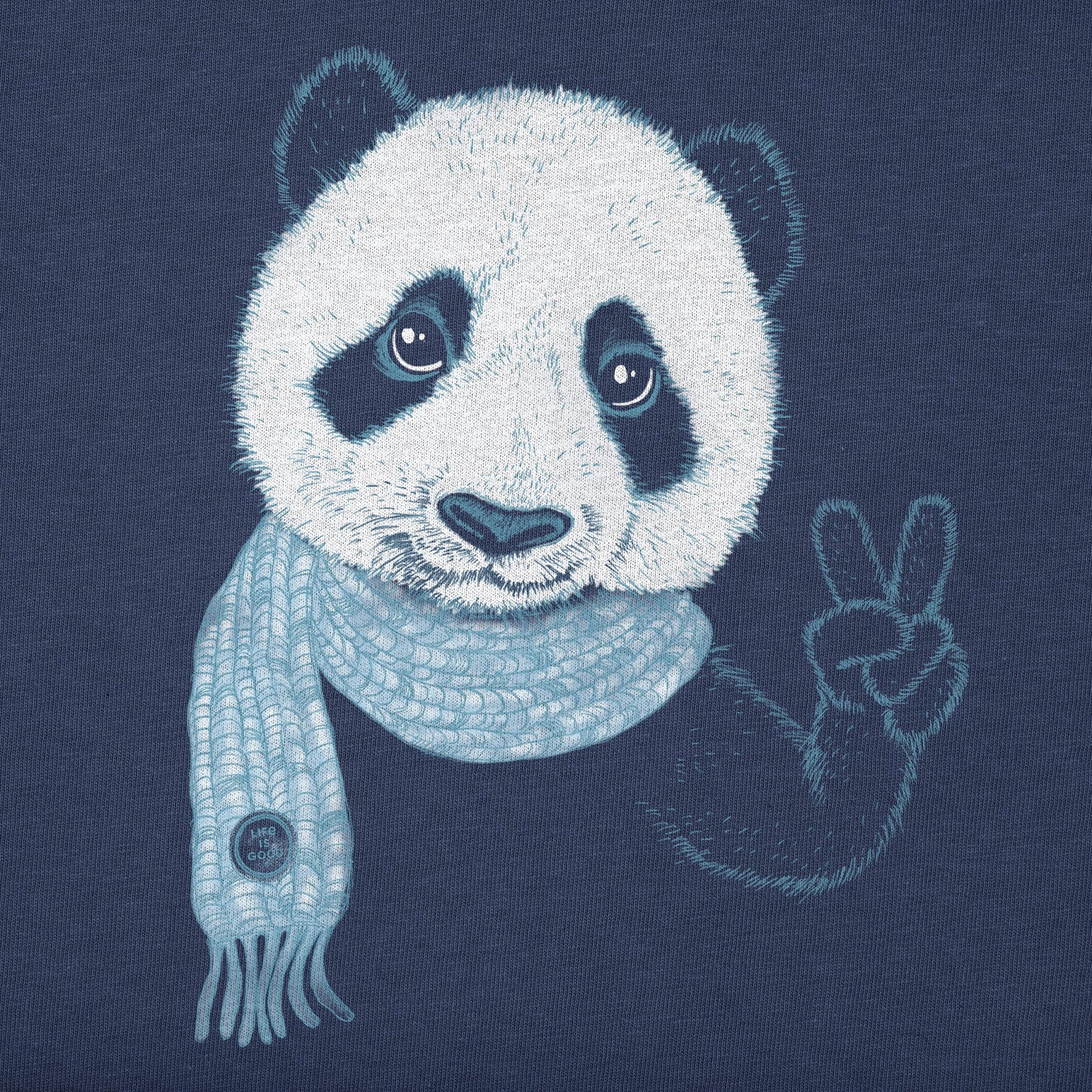 Kids Peaceful Panda Long Sleeve Crusher Tee