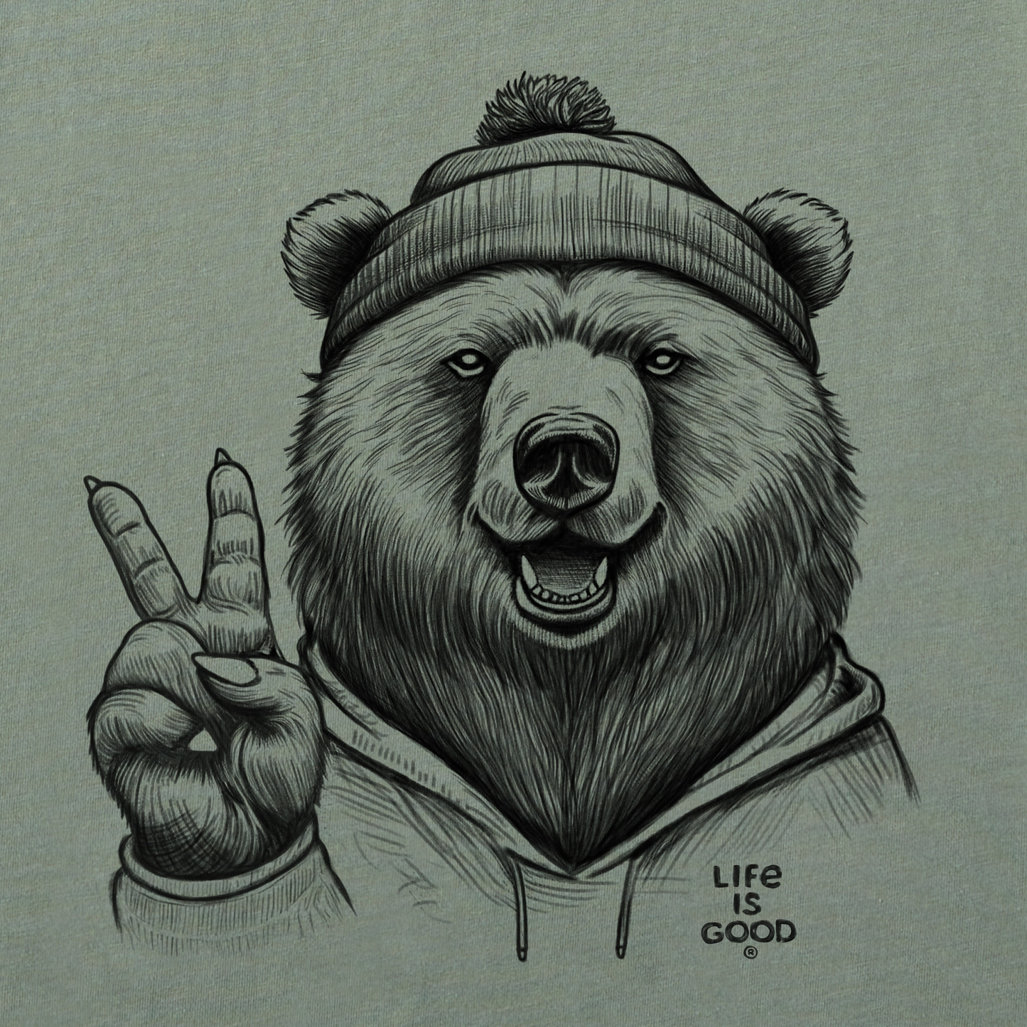 Men's Peaceful Grizzly Short Sleeve Tee