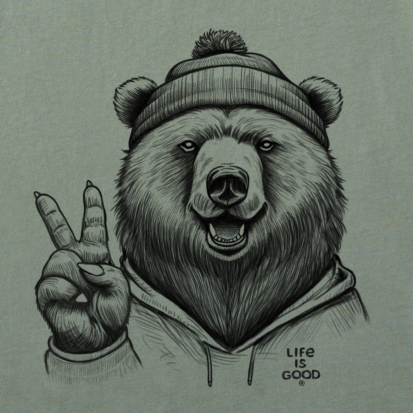 Men's Peaceful Grizzly Simply True Fleece Crew