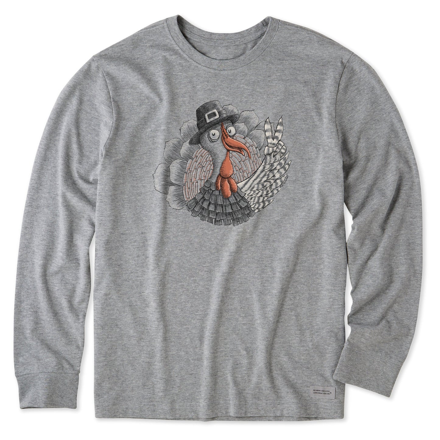 Men's Peaceful Turkey Long Sleeve Crusher Tee