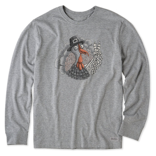 Men's Peaceful Turkey Long Sleeve Crusher Tee