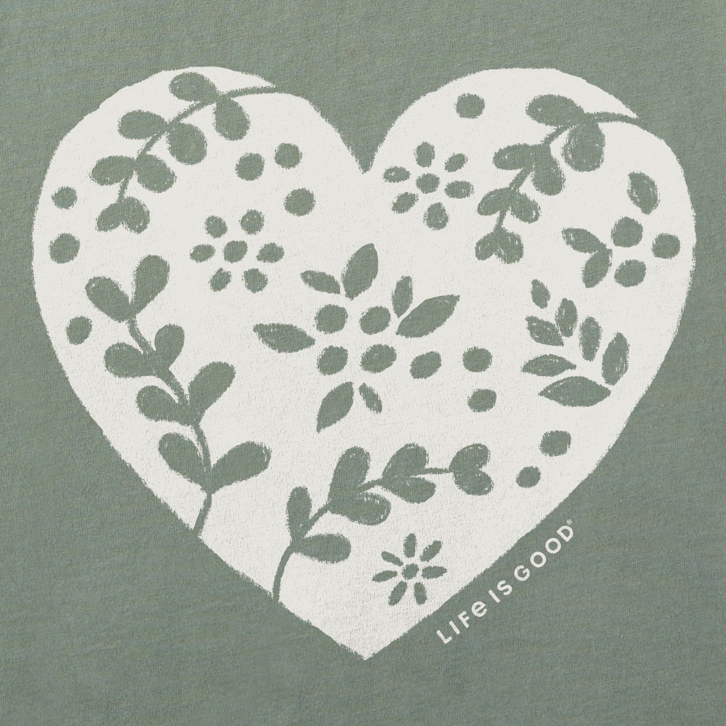 Women's Woodcut Heart Short Sleeve Crusher Vee