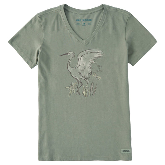 Women's Egret Short Sleeve Crusher Vee