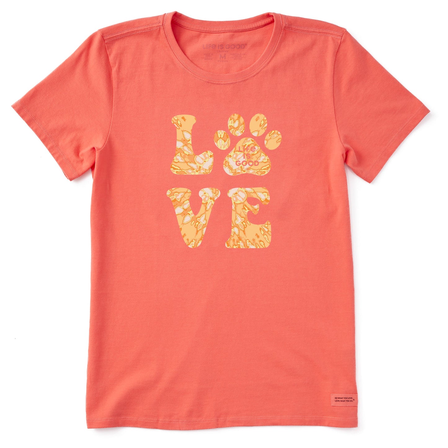 Women's Tie Dye Love Paw Short Sleeve Crusher Tee