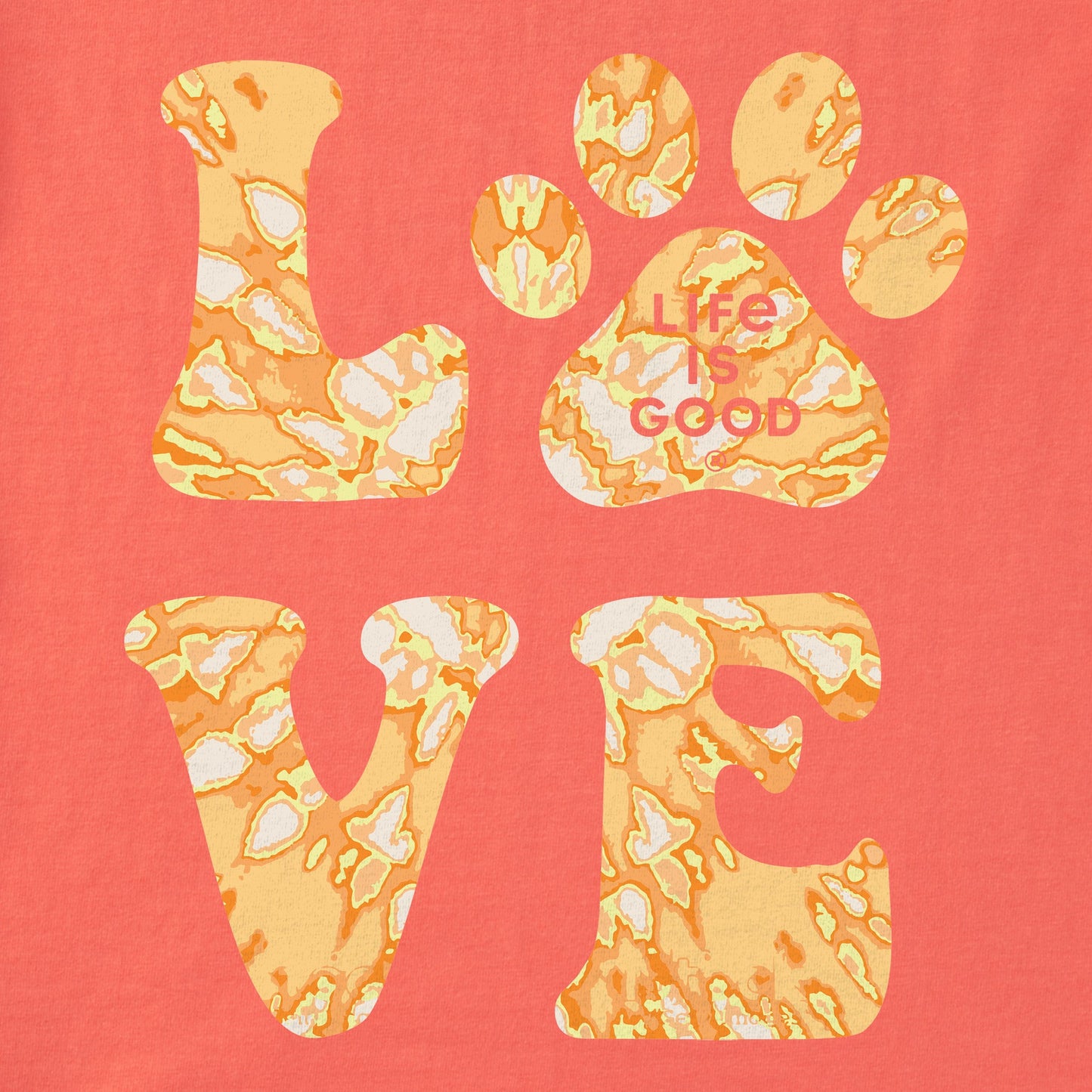 Women's Tie Dye Love Paw Short Sleeve Crusher Tee