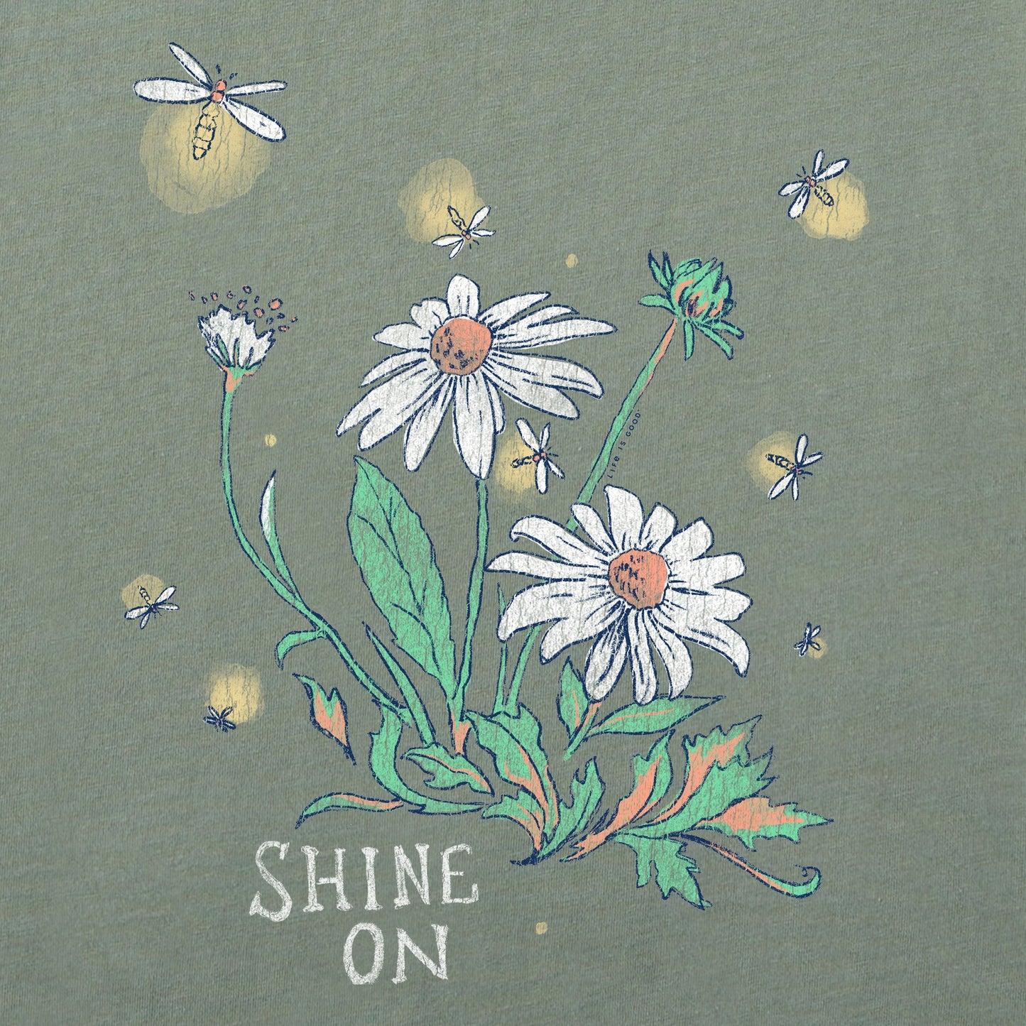 Women's Dreamy Shine On Daisies Short Sleeve Crusher Vee